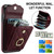 For iPhone 11 Pro Rhombic Texture Card Bag Phone Case with Long Lanyard(Wine Red)