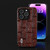 For iPhone 15 Pro ABEEL Genuine Leather Mahjong Pattern Black Edge Phone Case(Brown)