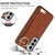For Samsung Galaxy S22 Non-slip Full Coverage Ring PU Phone Case with Wristband(Brown)
