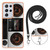 For Samsung Galaxy S21 Ultra 5G Electroplating Dual-side IMD Phone Case with Lanyard(Retro Radio)