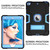 For iPad Mini 5 / 4 Contrast Color Silicone + PC Combination Case with Holder(Black + Blue)