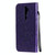 For OPPO A9 2020 / A5 2020 Pressed Printing Sunflower Pattern Horizontal Flip PU Leather Case with Holder & Card Slots & Wallet & Lanyard(Purple)
