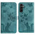For Samsung Galaxy A54 5G Butterfly Cat Embossing Flip Leather Phone Case(Wathet)