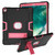 For iPad 10.5 Contrast Color Silicone + PC Combination Case with Holder(Black + Rose Red)