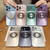 For iPhone 11 Pro Max Large Window Diamond Magnifier Magnetic Phone Case(Purple)
