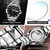 JIN SHI DUN 8813 Fashion Waterproof Luminous Automatic Mechanical Watch, Style:Men(Silver Black)