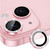For iPhone 14 / 14 Plus ENKAY AR Anti-reflection Individual Diamond Ring Camera Lens Glass Full Film(Pink)