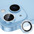 For iPhone 14 / 14 Plus ENKAY AR Anti-reflection Individual Diamond Ring Camera Lens Glass Full Film(Sierra Blue)