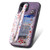 For iPhone 12 Retro Painted Zipper Wallet Back Phone Case(Purple)