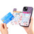 For iPhone 12 Retro Painted Zipper Wallet Back Phone Case(Purple)