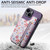 For iPhone 12 Retro Painted Zipper Wallet Back Phone Case(Purple)