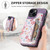 For iPhone 12 Retro Painted Zipper Wallet Back Phone Case(Purple)