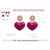 Peach Heart Earrings Retro Series Acrylic Stud Earrings for Women(Red)