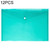 12 PCS A4 Clear Document Bag Paper File Folder Stationery School Office PP Case(Green)