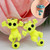 1 Pair Fashion Classic Kitten Animal Jewelry Cute Cat Stud Earrings for Girls(Yellow)