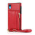 For iPhone XR Square Zipper Wallet Bag TPU+PU Back Cover Case with Holder & Card Slots & Wallet & Cross-body Strap(Red)