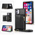 For iPhone 11 Square Zipper Wallet Bag TPU+PU Back Cover Case with Holder & Card Slots & Wallet & Cross-body Strap (Black)