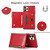 For iPhone 11 Pro Square Zipper Wallet Bag TPU+PU Back Cover Case with Holder & Card Slots & Wallet & Cross-body Strap (Red)