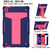 For Lenovo M10 Plus TB-X606F T-shaped Bracket Contrast Color Shockproof PC + Silicone Protective Case(Navy Blue + Rose Red)