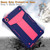 For Lenovo M10 Plus TB-X606F T-shaped Bracket Contrast Color Shockproof PC + Silicone Protective Case(Navy Blue + Rose Red)