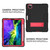 For iPad Pro 12.9 inch (2018/2020) Contrast Color Robot Shockproof Silicone + PC Protective Tablet Case with Holder(Black Red)