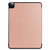 For iPad Pro 12.9 2022 / 2021 Custer Texture Horizontal Flip PU Leather Tablet Case with Three-folding Holder & Sleep / Wake-up Function(Rose Gold)