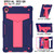 For Lenovo Tab P11 (Tab-J606F) T-shaped Bracket Contrast Color Shockproof PC + Silicone Flat Protective Case(Navy Blue + Rose Red)