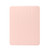 For iPad Pro 11 2022 / 2021 Three-folding Electric Pressed Skin Texture Horizontal Flip Shockproof Transparent TPU + PU Leather Tablet Case with Holder & Pen Slot & Sleep / Wake-up Function(Light Pink)