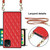 For iPhone 11 Pro Elegant Rhombic Pattern Microfiber Leather +TPU Shockproof Case with Crossbody Strap Chain (Red)