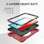 For Microsoft Surface Pro X / Pro X 2021 Shockproof Colorful Silicone + PC Protective Case with Holder & Hand Strap & Shoulder Strap & Pen Slot(Red)
