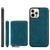 For iPhone 12 / 12 Pro JEEHOOD Magnetic Zipper Horizontal Flip Leather Case with Holder & Card Slot & Wallet(Blue)