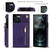 For iPhone 12 Pro Max Cross-body Zipper Square TPU+PU Back Cover Case with Holder & Card Slots & Wallet & Strap(Purple)