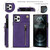 For iPhone 11 Pro Cross-body Zipper Square TPU+PU Back Cover Case with Holder & Card Slots & Wallet & Strap (Purple)