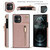 For iPhone 11 Cross-body Zipper Square TPU+PU Back Cover Case with Holder & Card Slots & Wallet & Strap (Rose Gold)