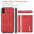 DG.MING M1 Series 3-Fold Multi Card Wallet  Back Cover Shockproof Case with Holder Function For iPhone XS Max(Red)