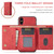 DG.MING M1 Series 3-Fold Multi Card Wallet  Back Cover Shockproof Case with Holder Function For iPhone XS Max(Red)