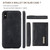 DG.MING M2 Series 3-Fold Multi Card Bag Back Cover Shockproof Case with Wallet & Holder Function For iPhone XS(Black)