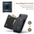 DG.MING M1 Series 3-Fold Multi Card Wallet  Back Cover Shockproof Case with Holder Function For iPhone XS Max(Black)