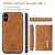 DG.MING M2 Series 3-Fold Multi Card Bag Back Cover Shockproof Case with Wallet & Holder Function For iPhone X(Brown)