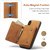 DG.MING M1 Series 3-Fold Multi Card Wallet  Back Cover Shockproof Case with Holder Function For iPhone XS Max(Brown)