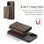 For iPhone 13 mini DG.MING M1 Series 3-Fold Multi Card Wallet Shockproof Case with Holder Function (Coffee)