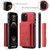 For iPhone 13 DG.MING M1 Series 3-Fold Multi Card Wallet Shockproof Case with Holder Function (Red)
