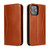 For iPhone 13 mini Genuine Leather Horizontal Flip Leather Case with Holder & Card Slots & Wallet (Brown)