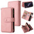 For iPhone XR Skin Feel PU + TPU Horizontal Flip Leather Case with Holder & 15 Cards Slot & Wallet & Zipper Pocket & Lanyard(Pink)