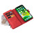 For iPhone 13 Skin Feel PU + TPU Horizontal Flip Leather Case with Holder & 15 Cards Slot & Wallet & Zipper Pocket & Lanyard(Red)