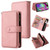 For Samsung Galaxy A40 Skin Feel PU + TPU Horizontal Flip Leather Case with Holder & 15 Cards Slot & Wallet & Zipper Pocket & Lanyard(Pink)