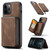 For iPhone 13 mini JEEHOOD Magnetic Zipper Horizontal Flip Leather Case with Holder & Card Slot & Wallet (Brown)