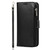 For iPhone 13 Microfiber Zipper Horizontal Flip Leather Case with Holder & Card Slots & Wallet(Black)