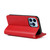 For iPhone 13 mini Microfiber Zipper Horizontal Flip Leather Case with Holder & Card Slots & Wallet (Red)