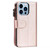 For iPhone 13 Microfiber Zipper Horizontal Flip Leather Case with Holder & Card Slots & Wallet(Rose Gold)